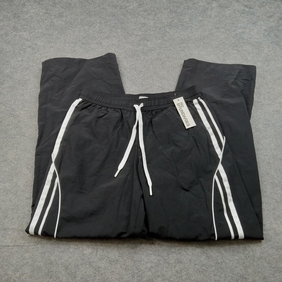 No Boundaries Pants - No Boundaries Track Pants Juniors XXS 00 Black Nylon Stripe Athletic Gym Casual